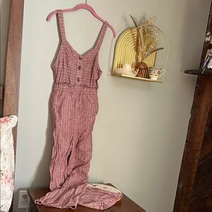 Romeo & Juliet Couture Dusty Rose Striped Jumpsuit